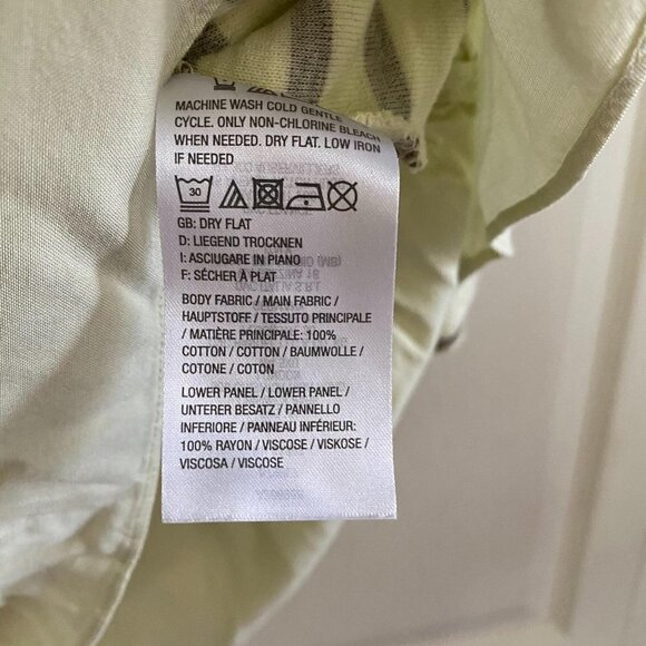 LOGO Lori Goldstein Womens Striped Boucle Gauze Hem 3/4 Sleeve Blouse Size Small - Picture 7 of 8